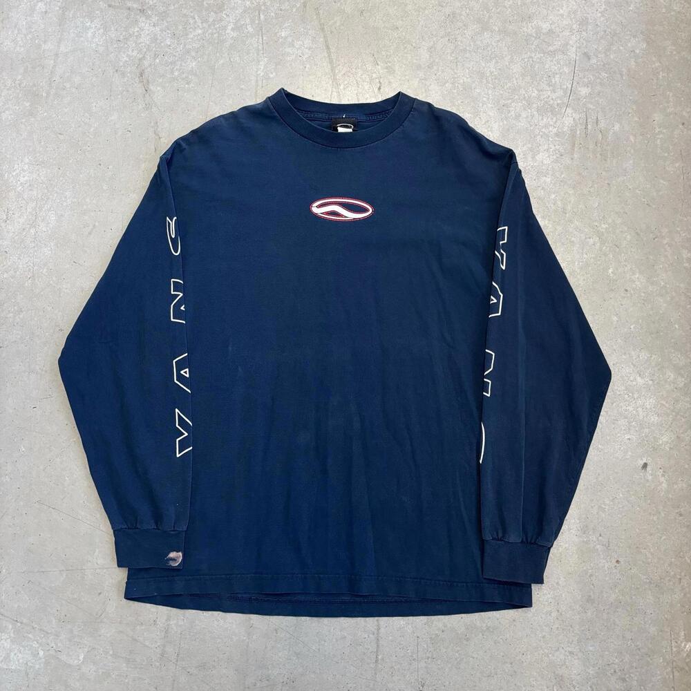 Vintage 90s Vans Skateboards Double Sided Longsleeve T-Shirt Extra Large Navy
